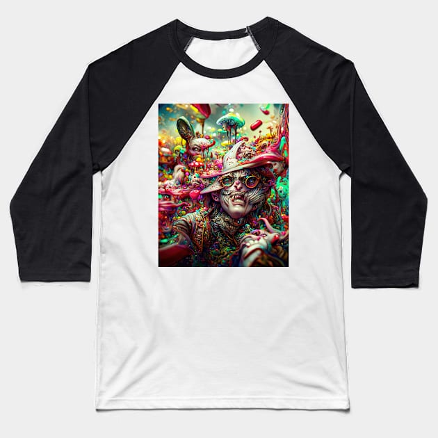 Fear And Loathing In Wonderland #62 Baseball T-Shirt by aetherialdnb